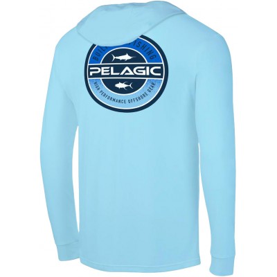 Реглан Pelagic Aquatek Built Fade Hoodie Fishing Shirt L к:light blue