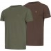 Комплект футболок Hallyard Jonas. Размер M. Зелёный/коричневый