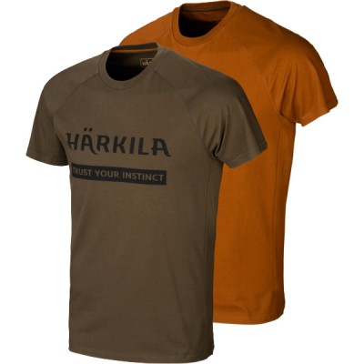 Комплект футболок Harkila Logo. Розмір - 2XL. Колір - зелений/сірий