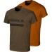 Комплект футболок Harkila Logo. Розмір - XL. Колір - зелений/коричневий
