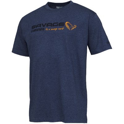 Футболка Savage Gear Signature Logo T-Shirt L ц:blue melange