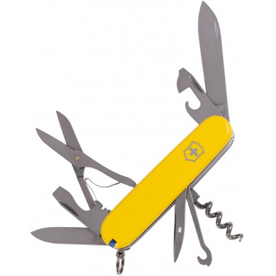 Нож VICTORINOX 1.3703.8.2 Climber Ukraine ц:желтый/синий