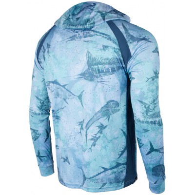 Реглан Pelagic Vaportek Hooded Fishing Shirt M к:blue