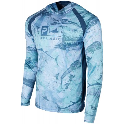 Реглан Pelagic Vaportek Hooded Fishing Shirt XL к:blue