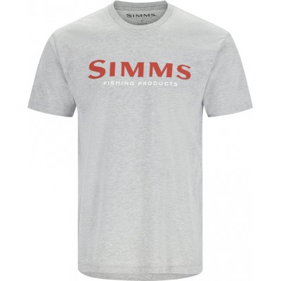 Футболка Simms Logo T-Shirt L Grey Heather - Crimson