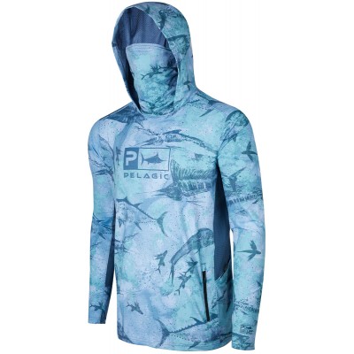 Реглан Pelagic Exo-Tech Hooded Fishing Shirt XL ц:blue