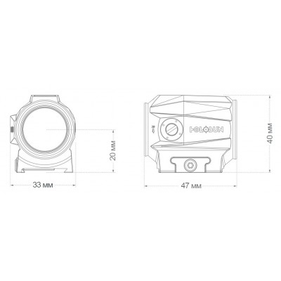 Прицел коллиматорный Holosun SCRS-RD точка 2 MOA + круг 65 МОА
