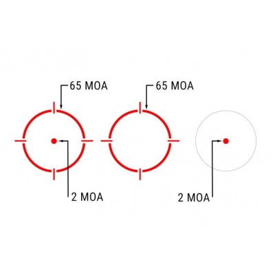 Приціл коліматорний Holosun SCRS-RD точка 2 MOA + коло 65 МОА