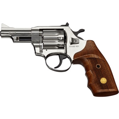 Револьвер флобера Alfa mod.431 3" Никель. Рукоять №2. Материал рукояти - дерево