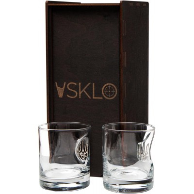 Набор Vsklo 2 стакана для виски с гербом Украины