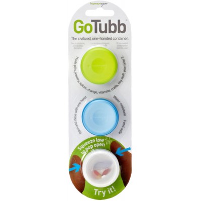 Контейнер для їжі Humangear GoTubb 3-Pack. Medium. Clear/Green/Blue