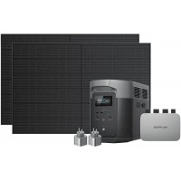 Комплект энергонезависимости EcoFlow PowerStream - микроинвертор 800W + зарядная станция Delta Max 2000 + 2 x 400W стационарные солнечные панели