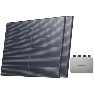 Комплект енергонезалежності EcoFlow PowerStream - мікроінвертор 800W + 2 x 400W стационарные сонячні панелі
