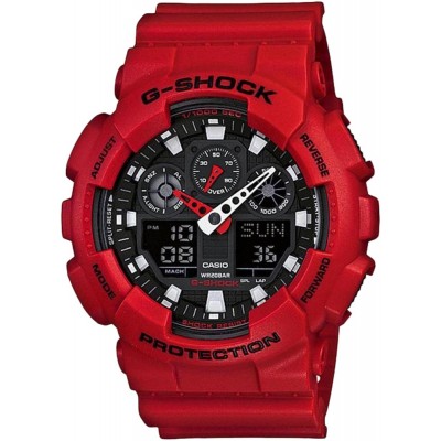 Годинник Casio GA-100B-4A G-Shock. Червоний