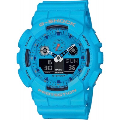 Годинник Casio GA-100RS-2AER G-Shock. Блакитний